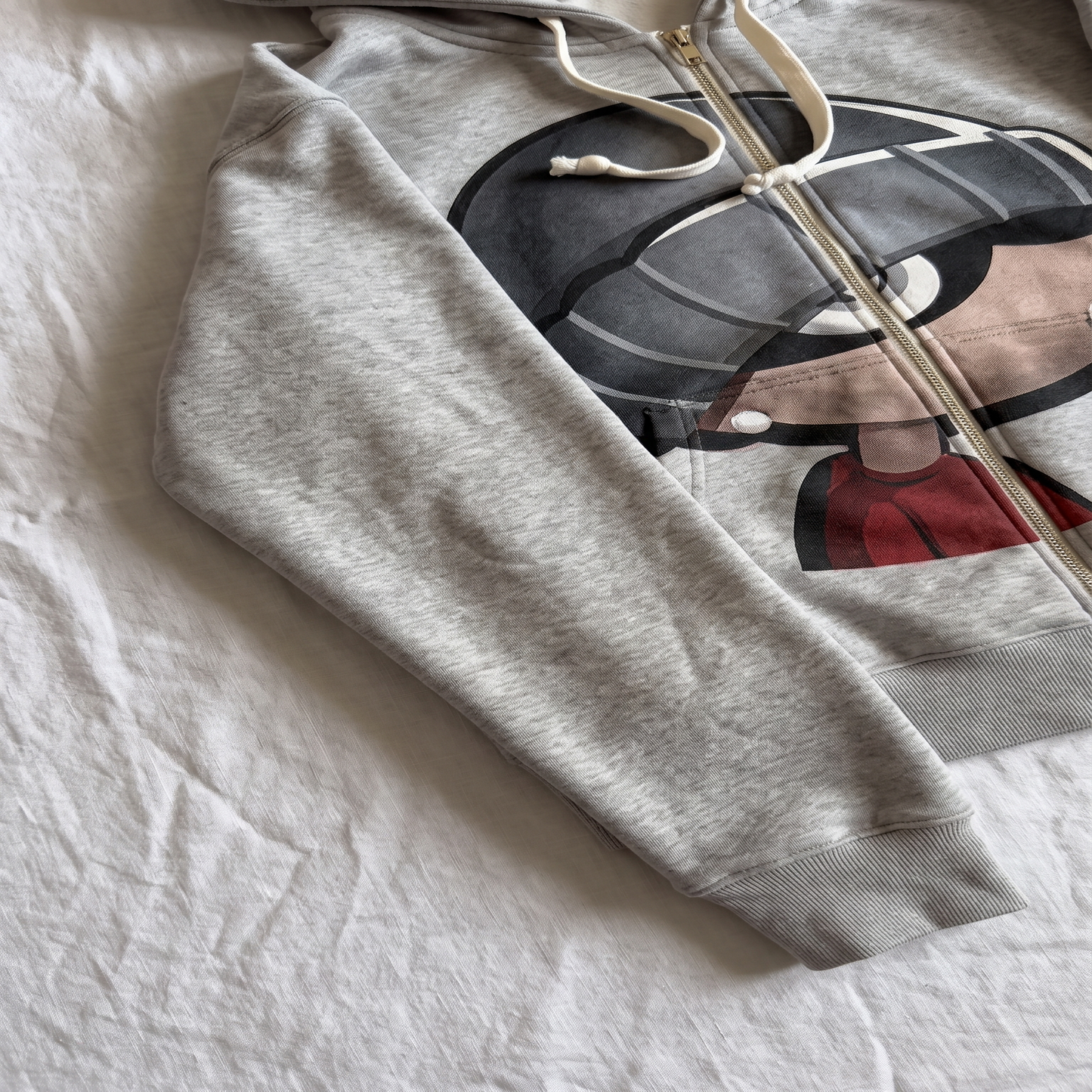 Bubblegum Oversized Zip Hoodie — Heather Gray