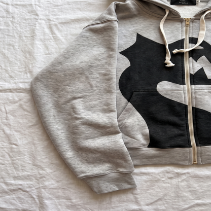 Dragon Oversized Zip Hoodie — Heather Gray