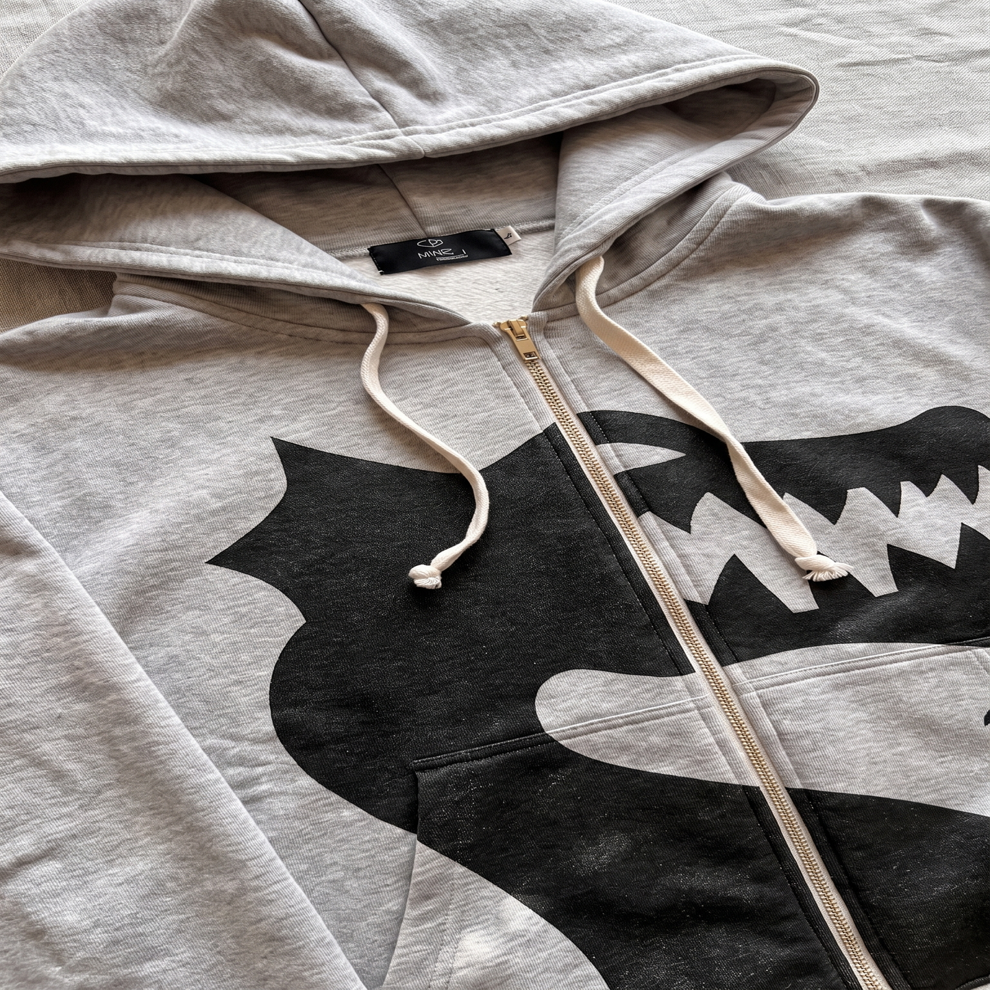 Dragon Oversized Zip Hoodie — Heather Gray