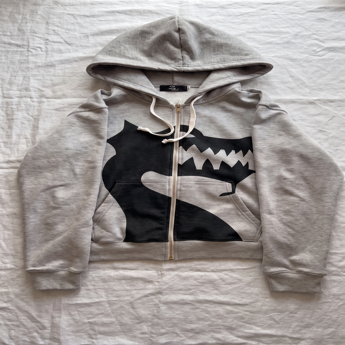 Dragon Oversized Zip Hoodie — Heather Gray